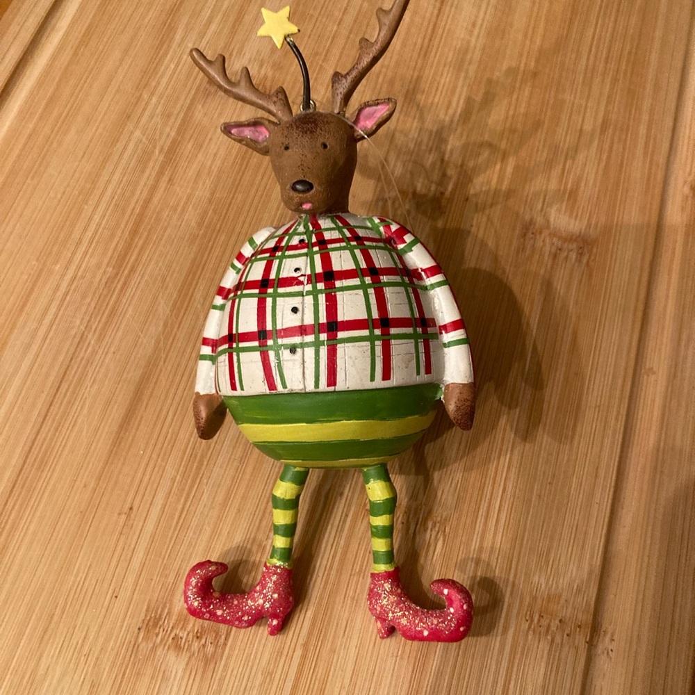 Patience Brewster Dash Away Reindeer Ornament Early Folk Art Christmas